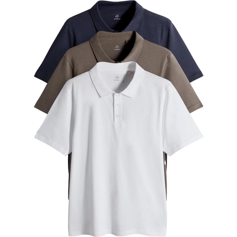 The Set Tričko námornícka modrá / hnedá / biela 65660339