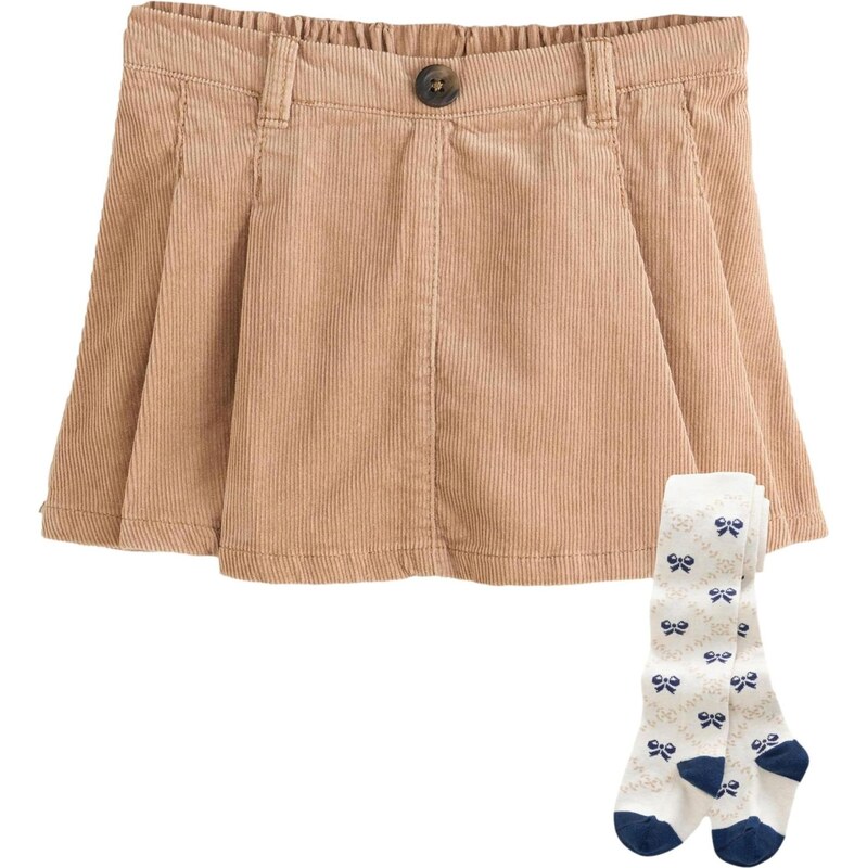 Next Sukňa námornícka modrá / svetlohnedá / biela 65795419