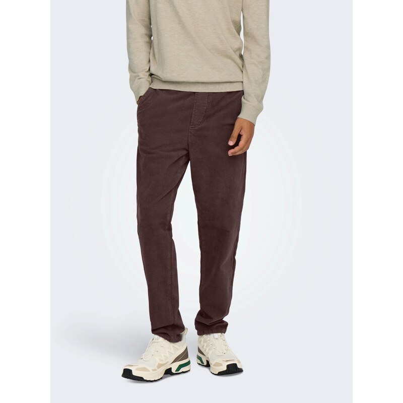 Only & Sons Nohavice ONSLinus tmavohnedá 65892350