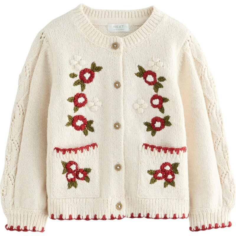 Next Kardigán nebielená / zelená / tmavočervená 65887548