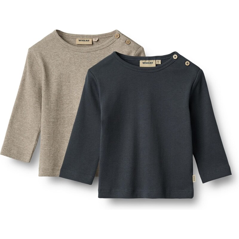 WHEAT Tričko námornícka modrá / sivá melírovaná 65879730