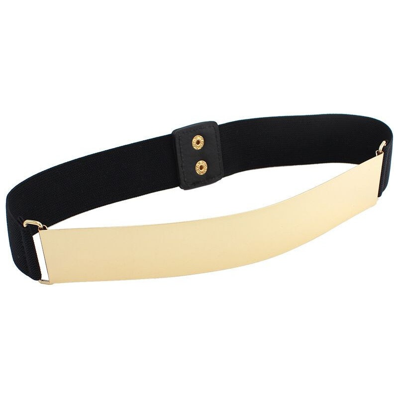 Lifestyle Zlatý široký kovový dámsky opasok čierny 65227267