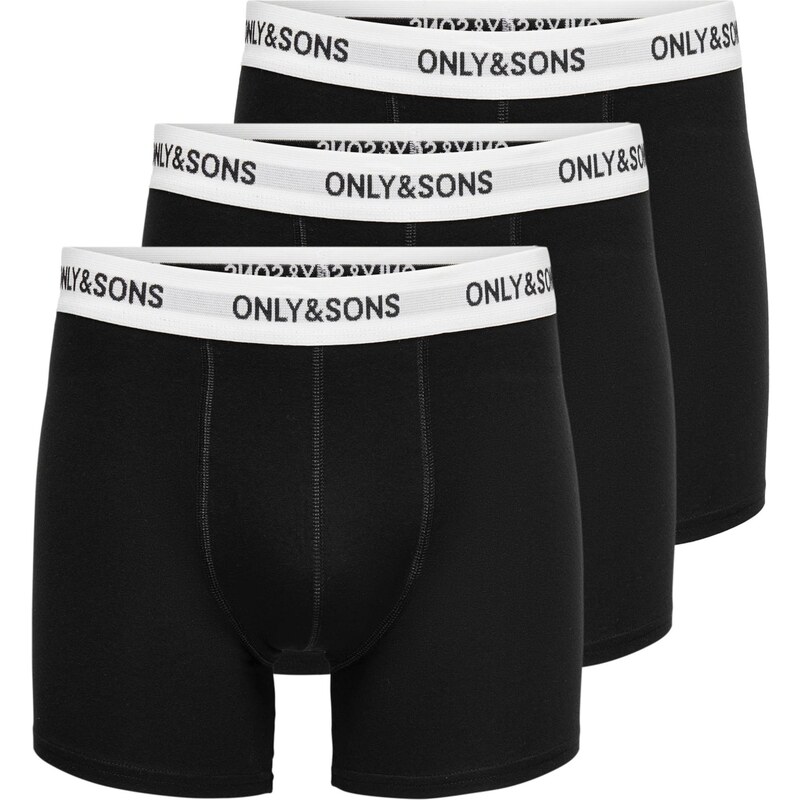 Only & Sons Boxerky ONSFitz svetlosivá / čierna / biela 59644124