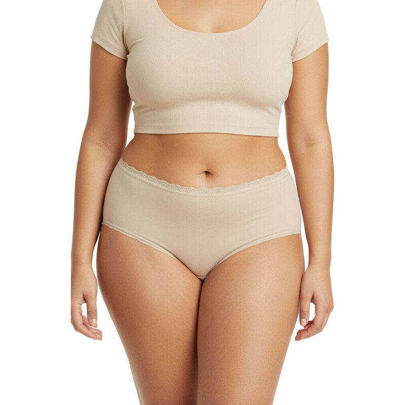 Glara Bavlnené nohavičky s vysokým ozdobným pásom - výhodné balenie 3 50072699