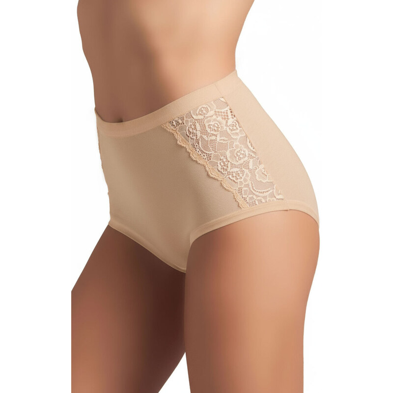 Glara Bavlnené čipkované nohavičky s vysokým pásom 2 ks 47001560