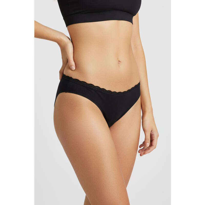 Glara Bavlnené nohavičky s ozdobným pásom - výhodné balenie 3 ks 36989004