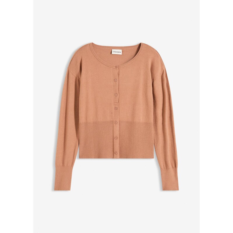 bonprix Jemne pletený sveter z padavého viskózovéhu mixu, farba hnedá 65348788