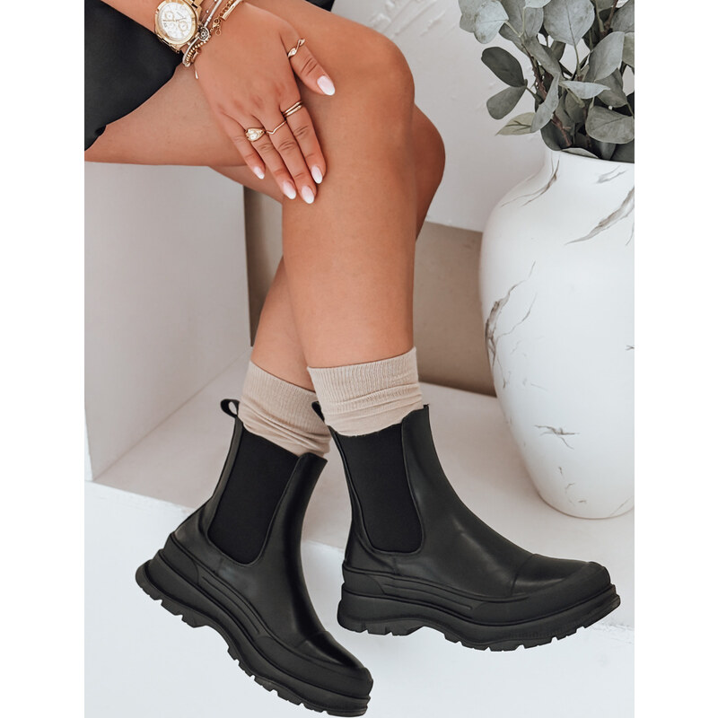 BASIC Čierne chelsea topánky DENTAR ZY0412 47889040