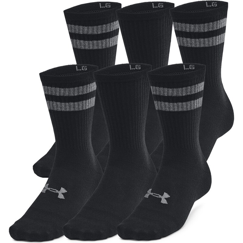Under Armour Essential 6pk Crew Socks Black / Black / Castlerock 65353030