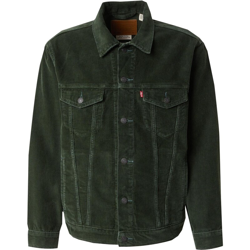 LEVIS Prechodná bunda Corduroy Relaxed Trucker Jacket tmavozelená 65353206