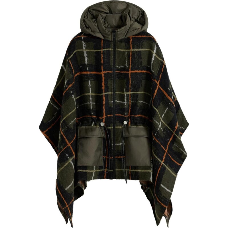 Desigual Pelerína tmavozelená / oranžová / biela 65619411