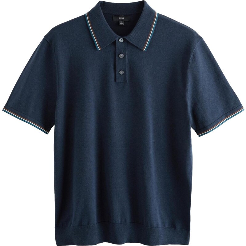 Next Tričko námornícka modrá / azúrová / hnedá / biela 65494100