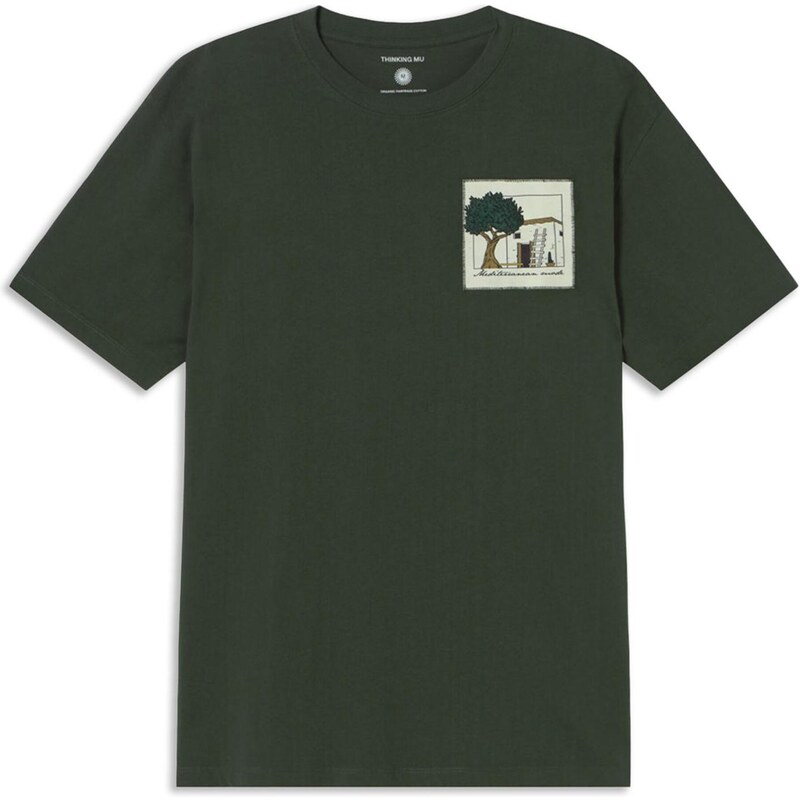 Thinking MU Tričko Aaron zelená / biela ako vlna 65660715