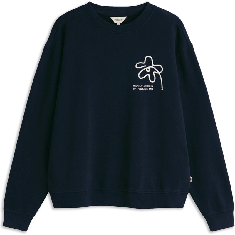 Thinking MU Mikina Flower Rope námornícka modrá / biela 65660885