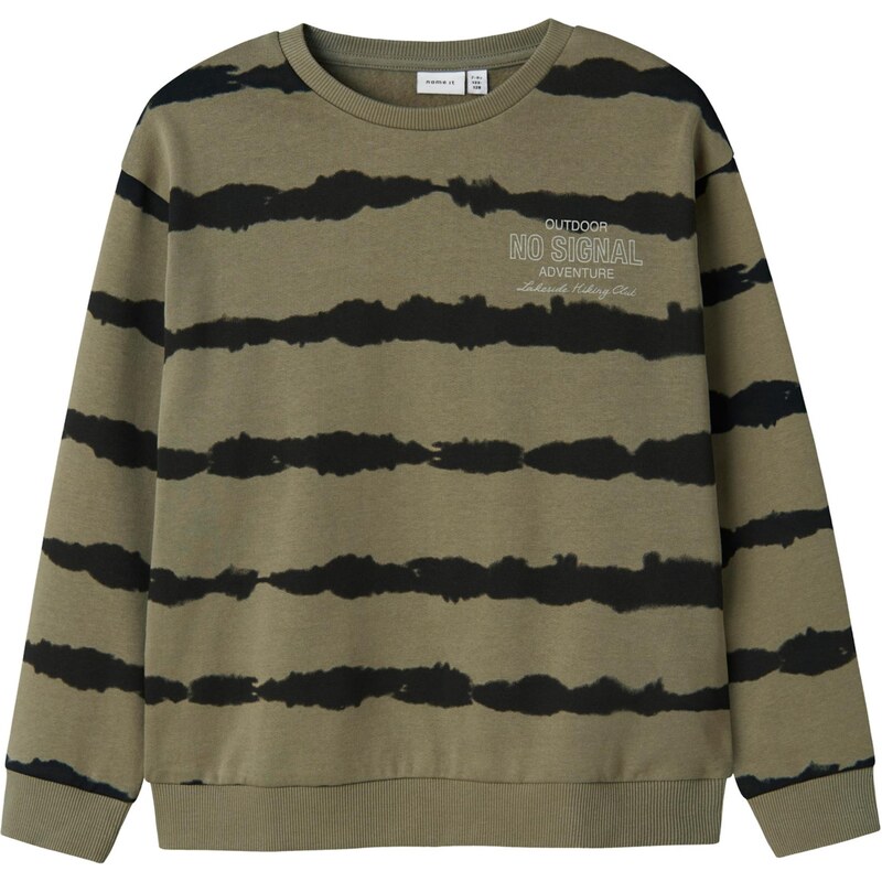 NAME IT Mikina NKMOLU kaki / čierna 65353635