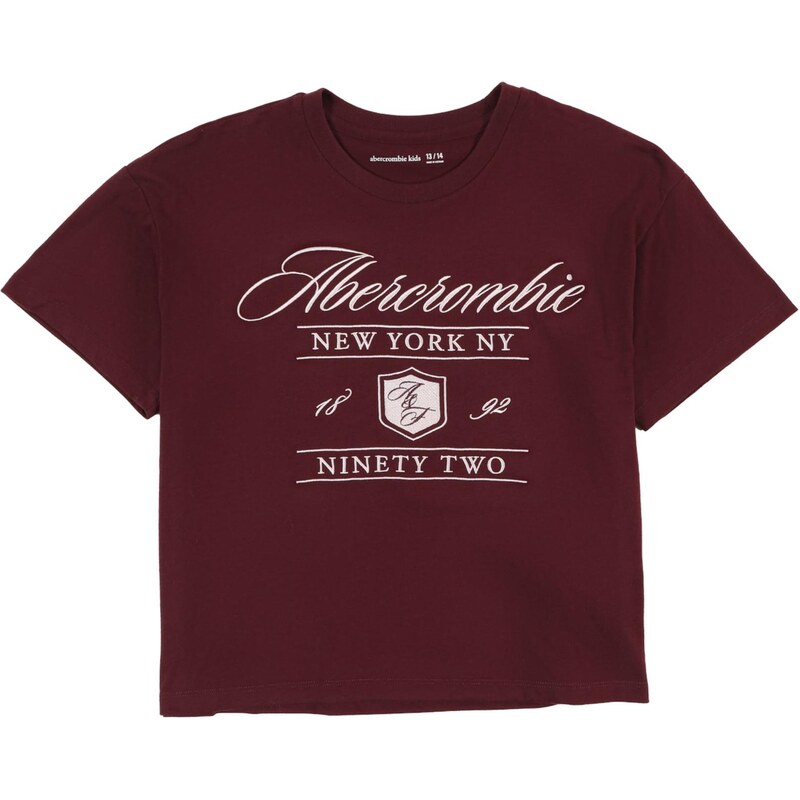 Abercrombie & Fitch Tričko burgundská / biela 65892631
