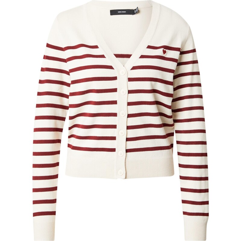 VERO MODA Kardigán VMDory krémová / tmavočervená 65707721