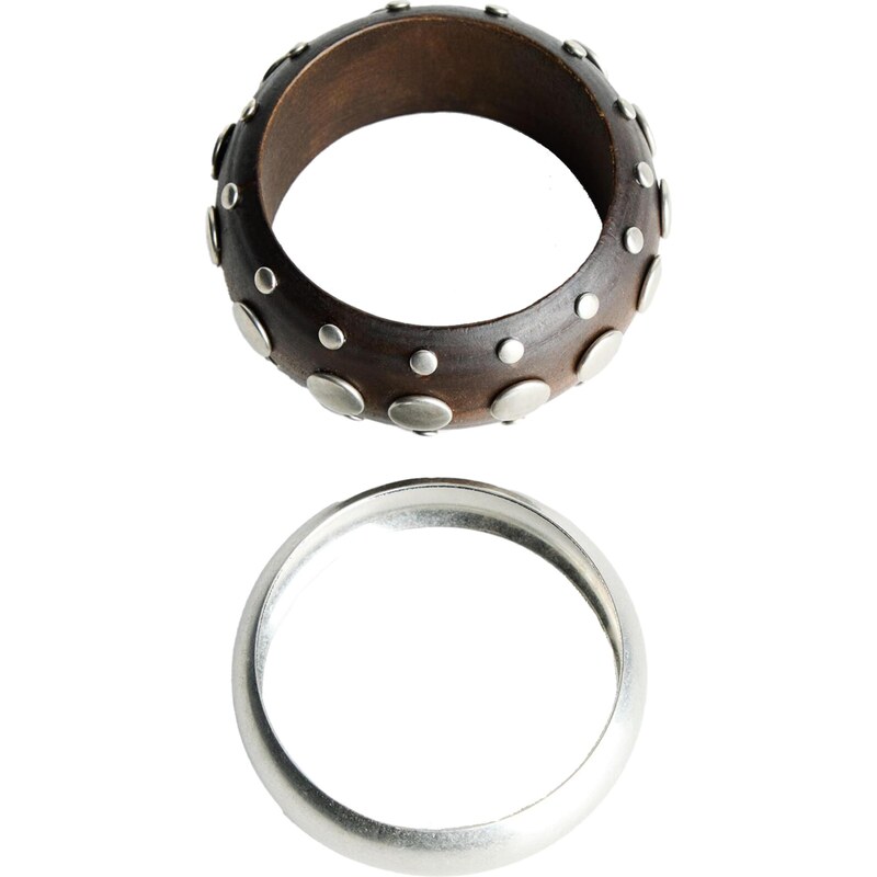 Bershka Náramok tmavohnedá / strieborná 65662914