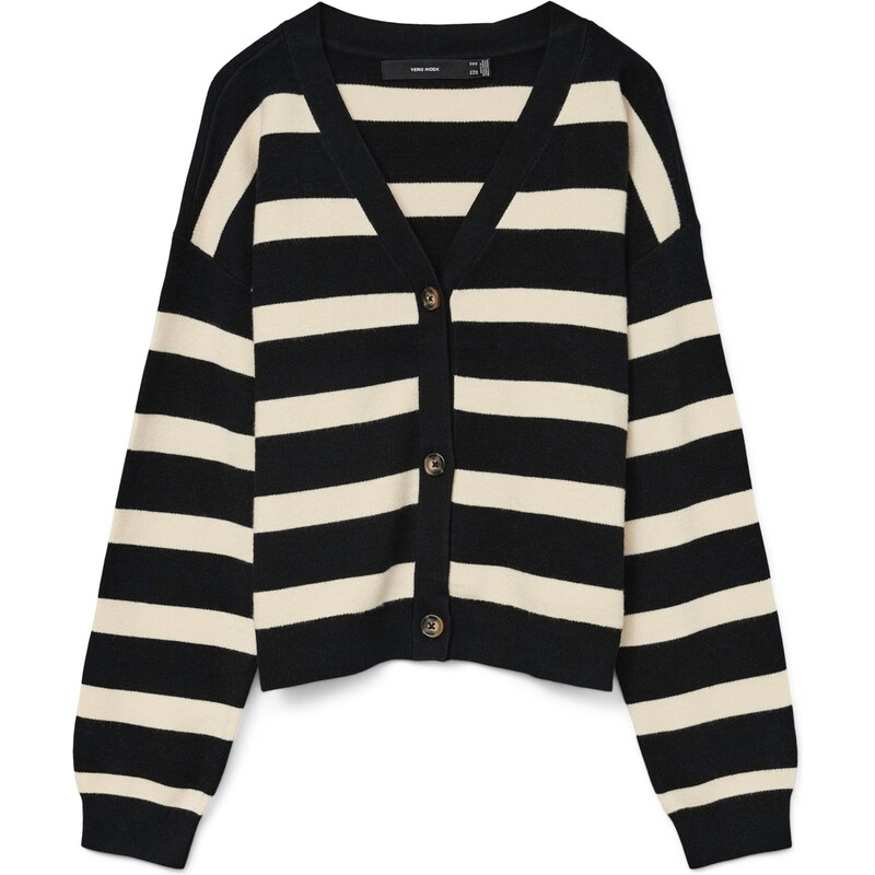 VERO MODA Kardigán VMSABA krémová / čierna 65707907