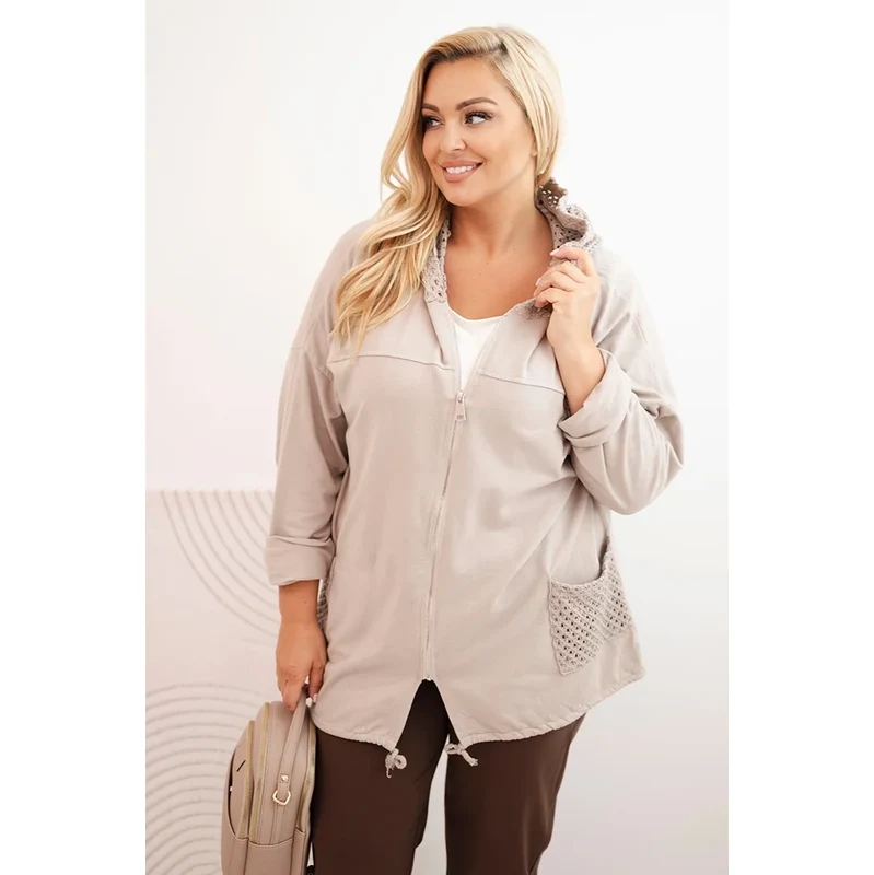 Kesi Włoski Dámska mikina Plus Size bavlnená oversize s dlhým rukávom 65355936