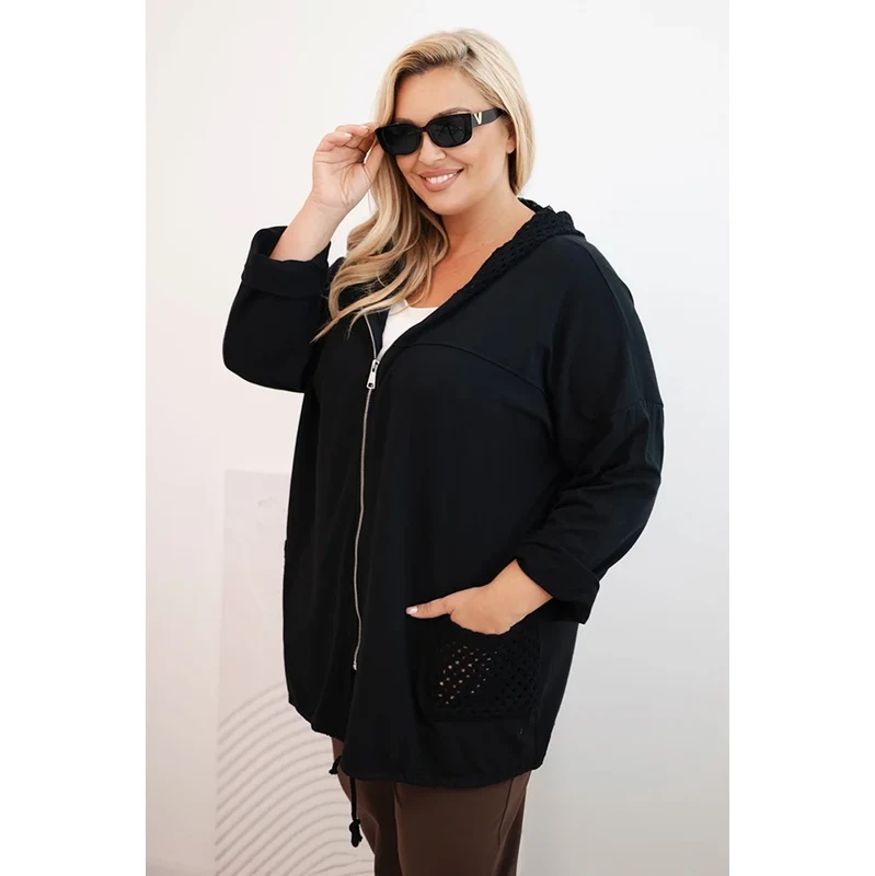 Kesi Włoski Dámska mikina Plus Size bavlnená oversized s dlhým rukávom 65356228