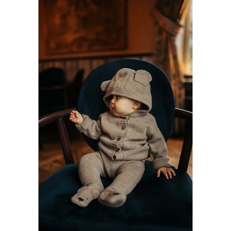 Vlnený detský kardigan Donsje Brittan Merino Wool Cardigan Bear 65359571