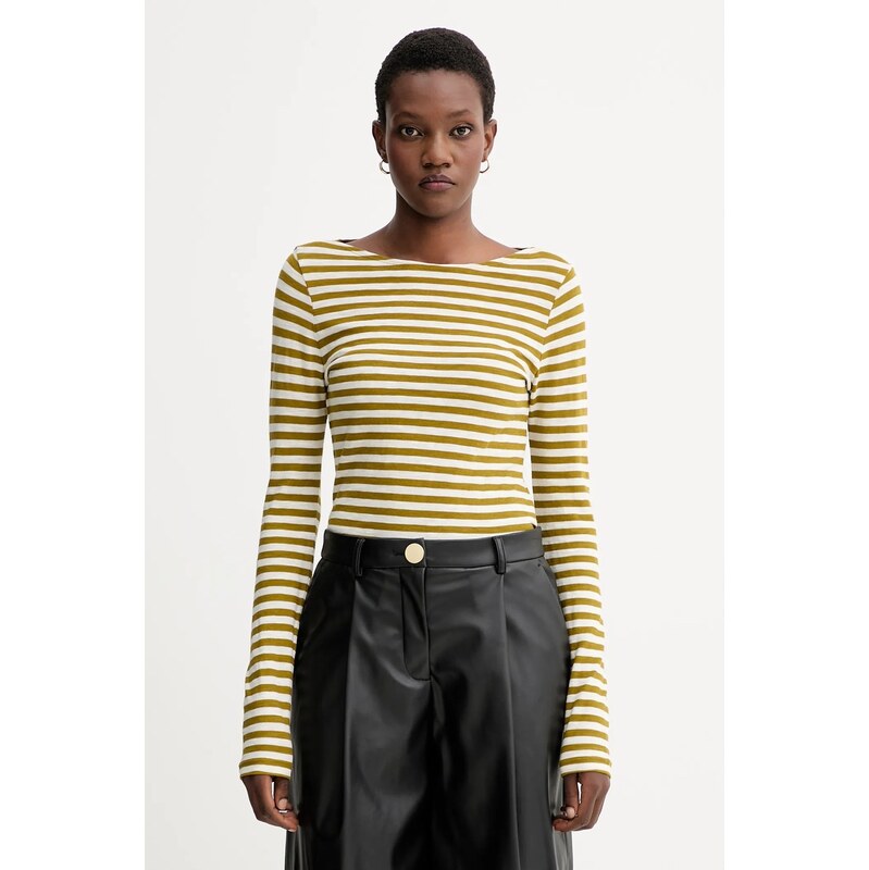 Bavlnené tričko s dlhým rukávom Marc OPolo 66510225