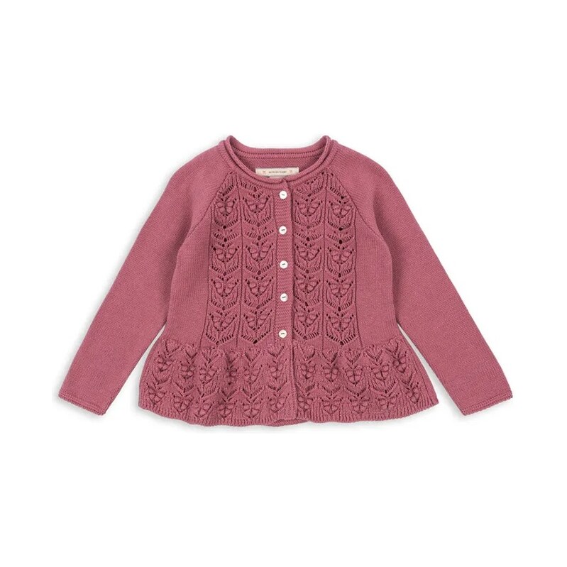 Detský bavlnený kardigan Konges Sløjd CABBY FRILL CARDIGAN GOTS 65377123