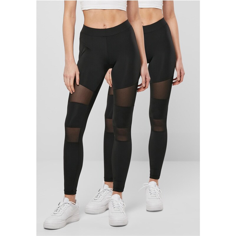 Urban Classics Dámske technické sieťované legíny 2-balenie Čierna 50662720