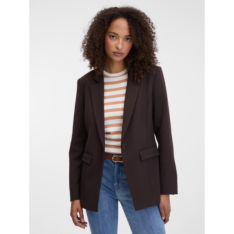 Dark brown womens blazer ORSAY - Womens 65362244