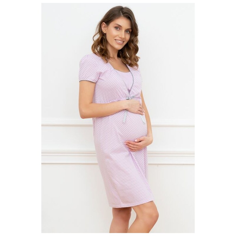 Italian Fashion Bavlnená tehotenská nočná košeľa Felicita ružová 26597518