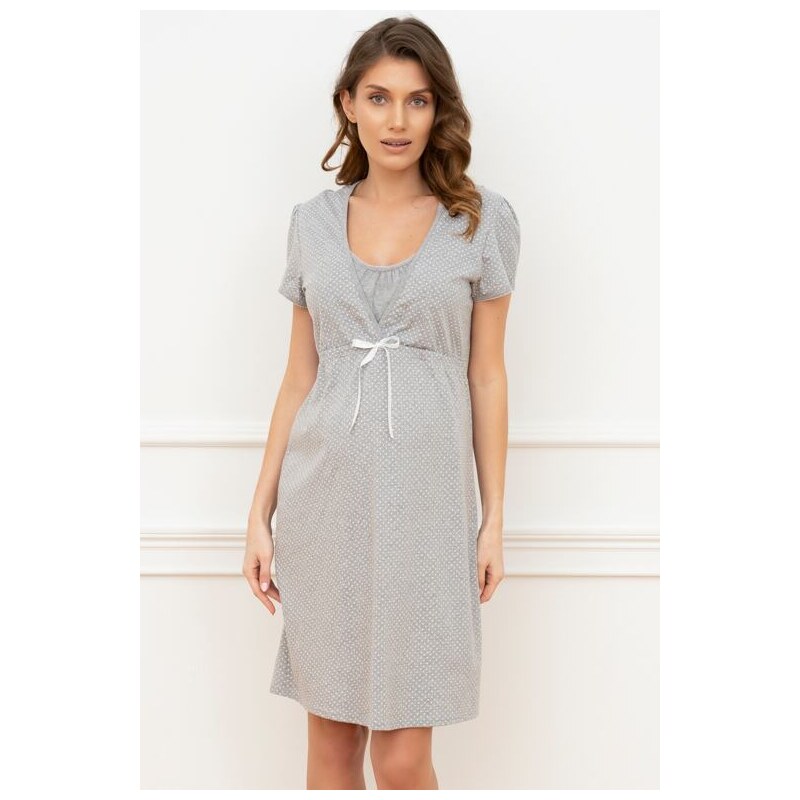 Italian Fashion Bavlnená tehotenská nočná košeľa Alena sivá 5537147