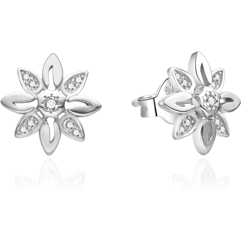 Agato Pôvabné strieborné náušnice Kvety AGT-E259PW 66585343