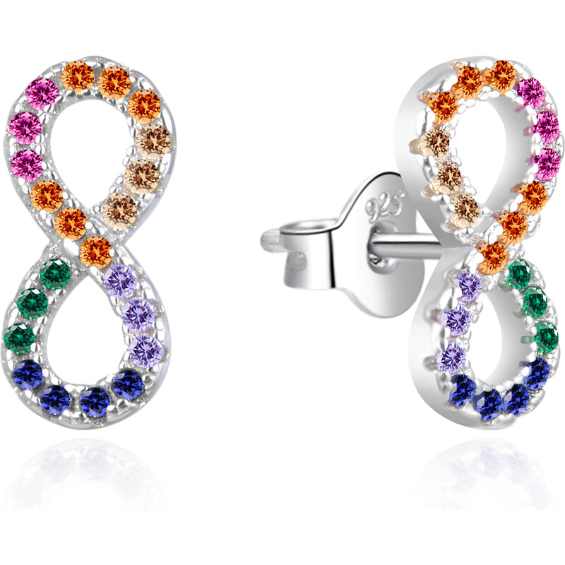 Agato Hravé náušnice Nekonečno s farebnými zirkónmi AGT-E229PC 66582701