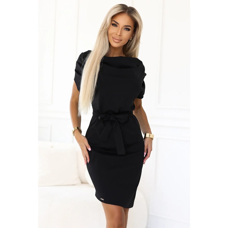 Numoco Čierne krátke šaty ROXI 65125486