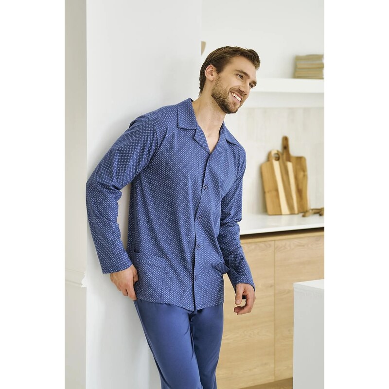 Pánske pyžamo s gombíkom Taro Darek 3485 5XL-6XL 65125626