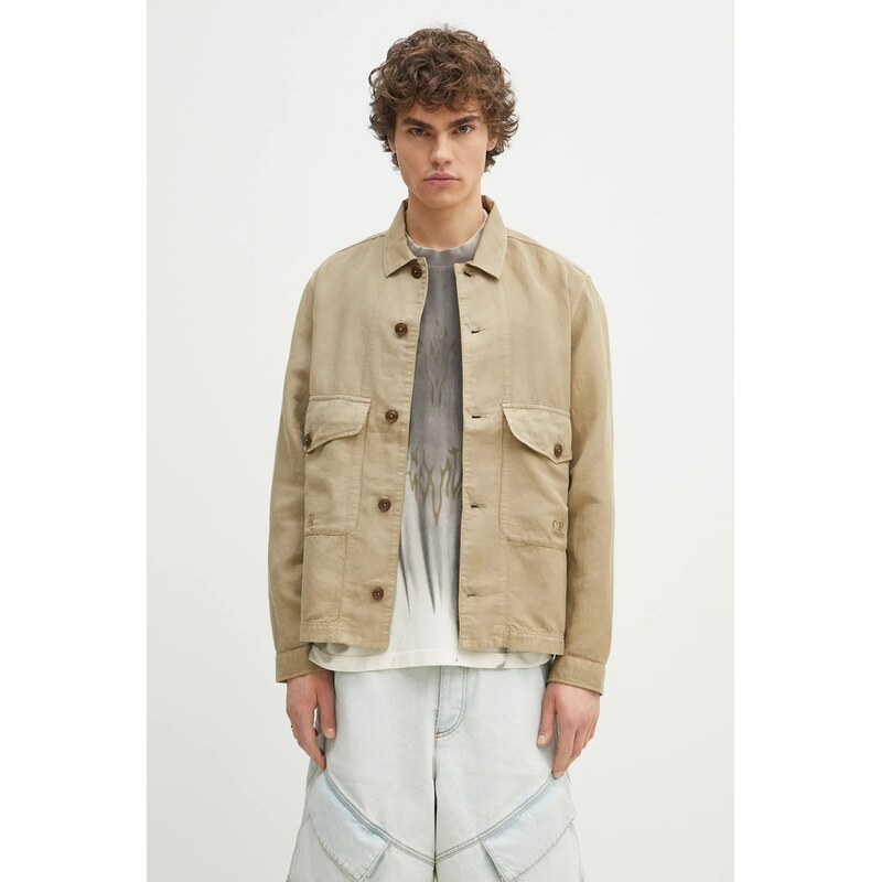 Košeľa s prímesou ľanu C.P. Company 67293163