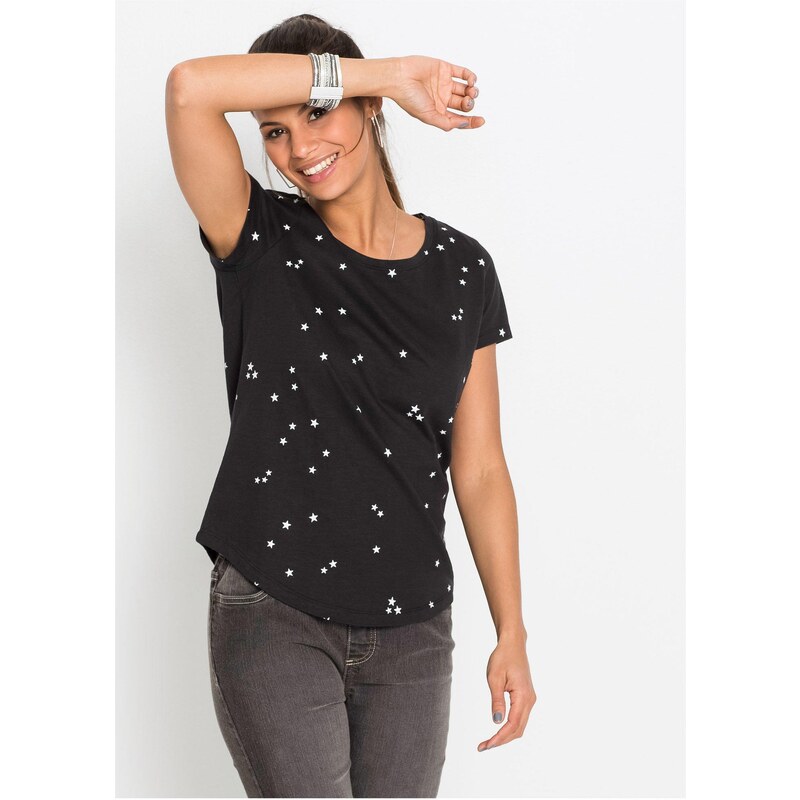 bonprix Tričko z čistej bavlny, farba čierna 44731880