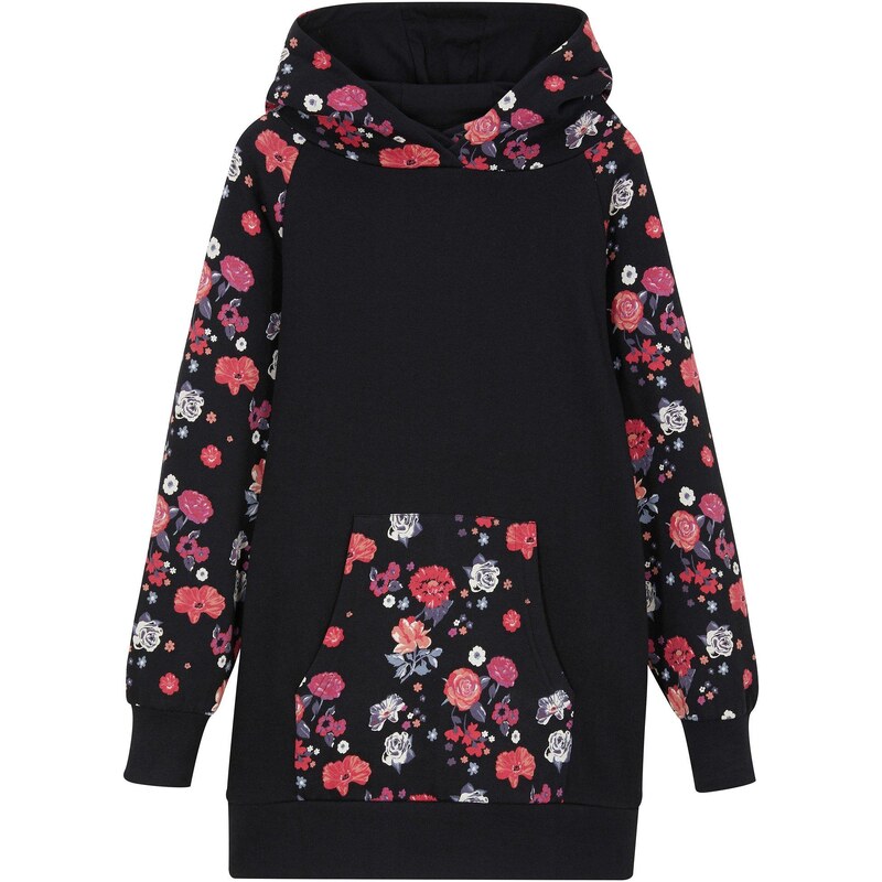 bonprix Mikinové šaty z bavlny, farba čierna 44734046