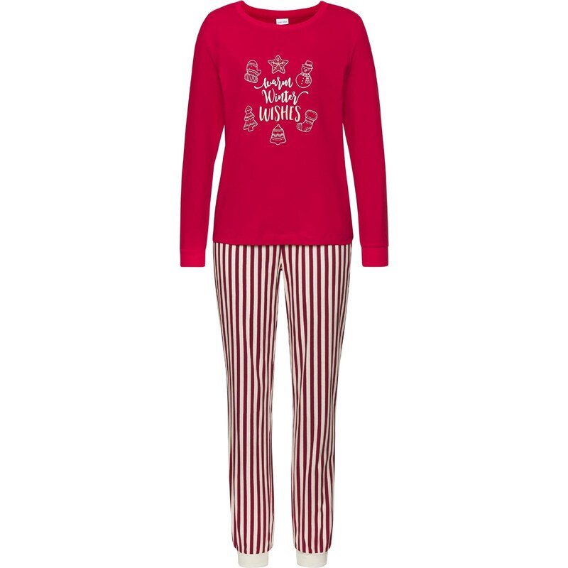 LASCANA Pyžamo červená / biela 65655230