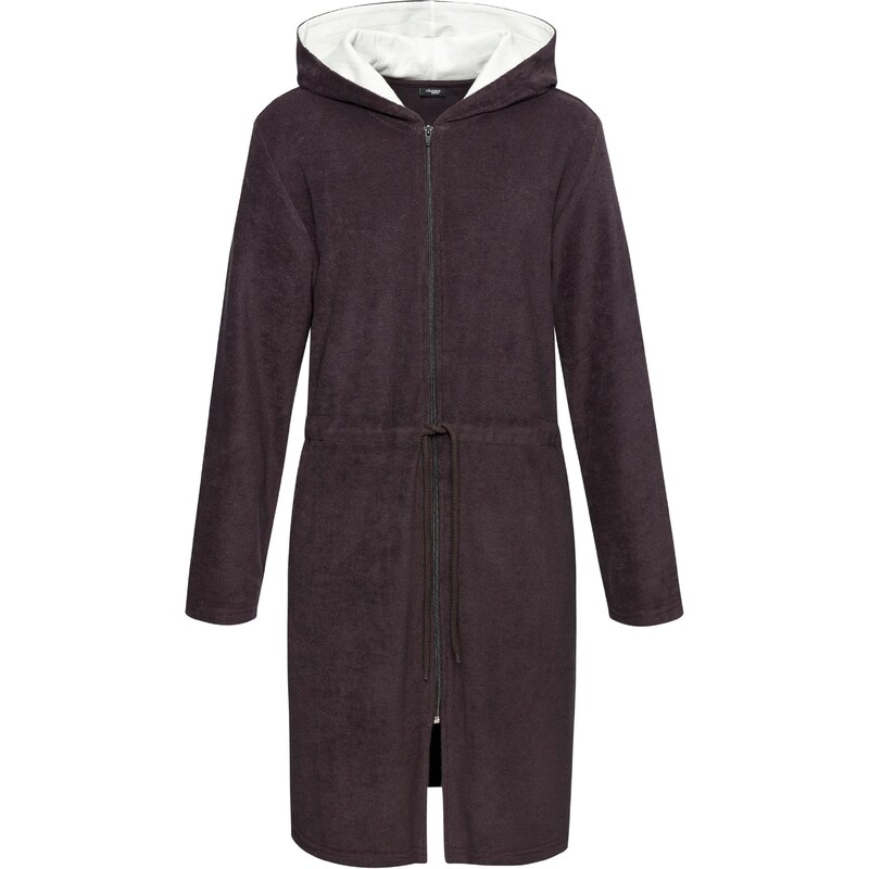 VIVANCE Krátky župan tmavofialová / biela 65678380