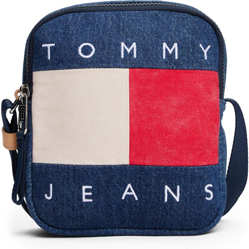 Tommy Jeans Taška cez rameno modrá denim / červená / prírodná biela 65365404
