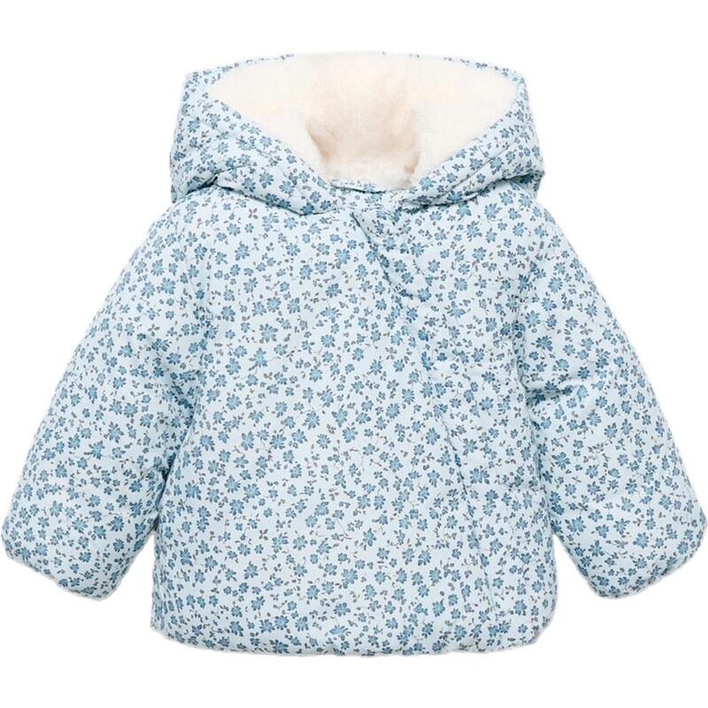 MANGO KIDS Zimná bunda Porti pastelovo modrá / svetlomodrá / sivá 65882916