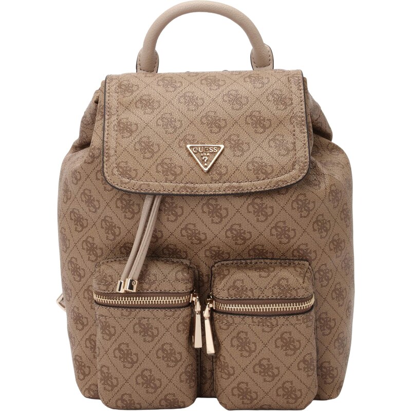 GUESS Batoh MANHATTAN II FLAP BACKPACK béžová / svetlohnedá 65464796