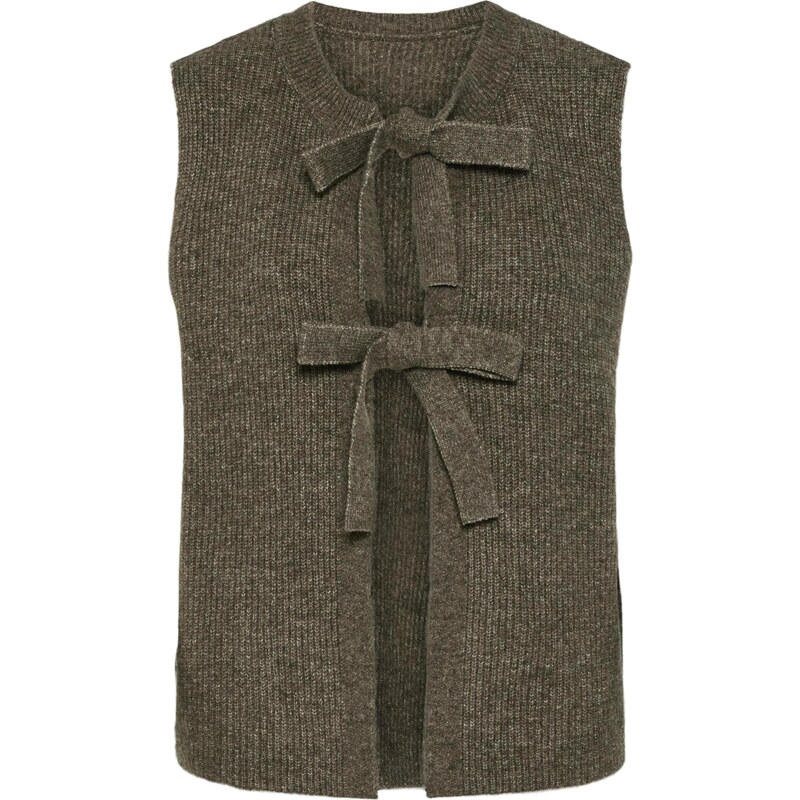 PIECES Pletená vesta PCSilly čokoládová 65885620