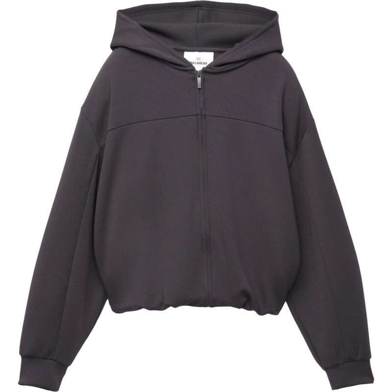 Pull&Bear Tepláková bunda tmavosivá 65662499