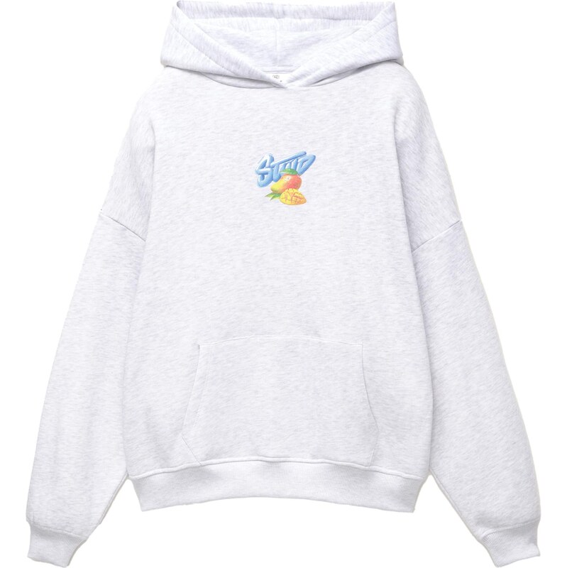 Pull&Bear Mikina STWD modrá / svetlosivá / oranžová / červená 65679069