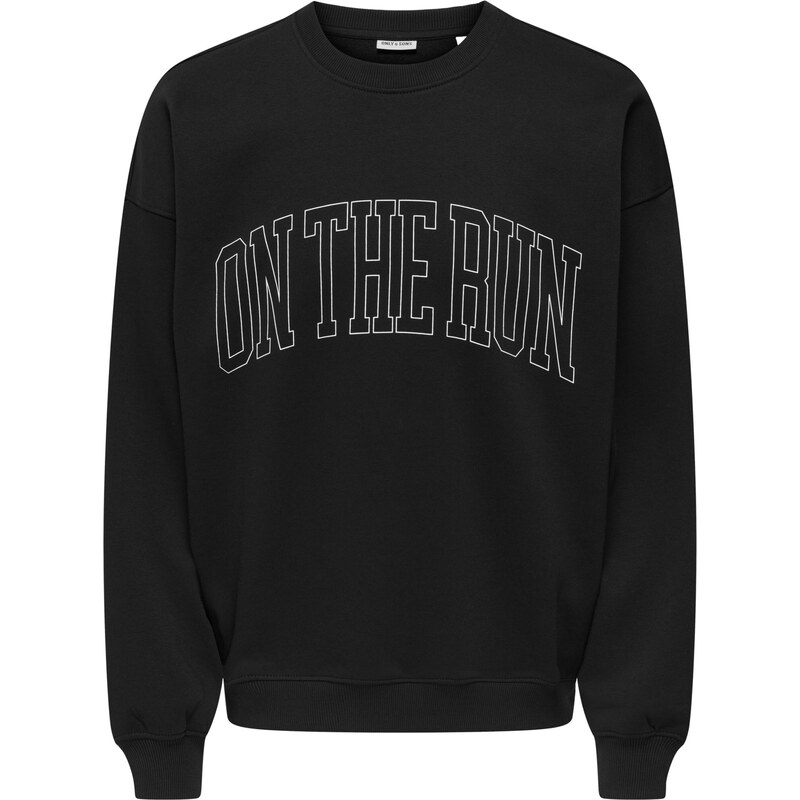 Only & Sons Mikina ONSTURNER čierna / biela 65365711