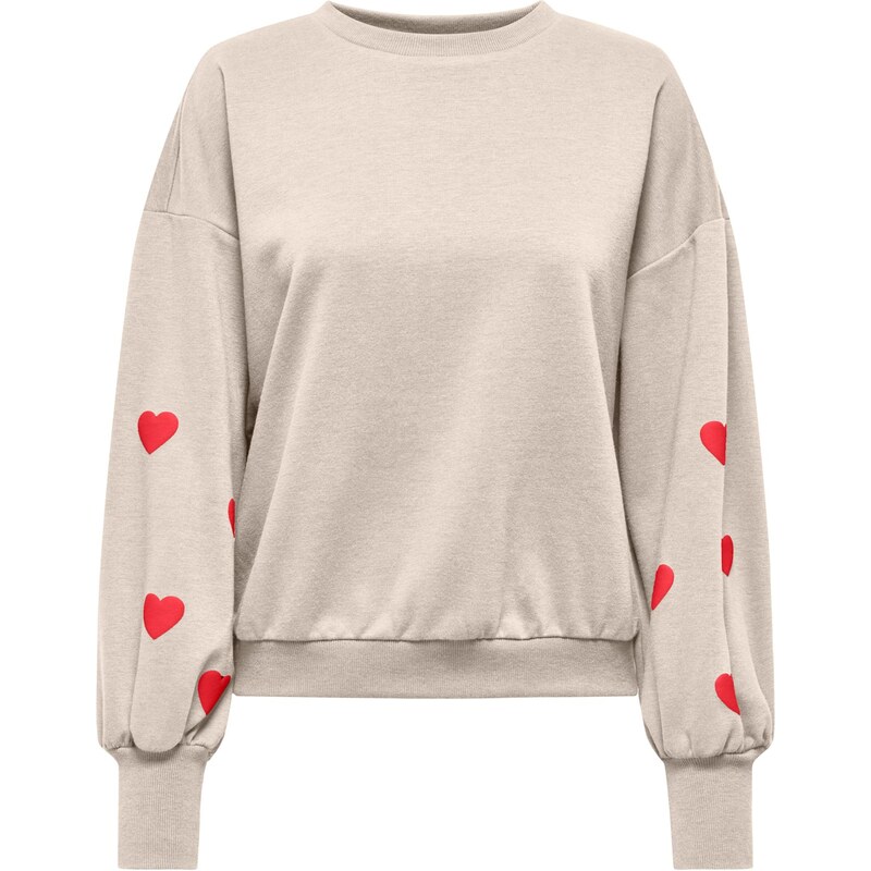 ONLY Mikina ONLBROOKE kamenná / červená 65663973