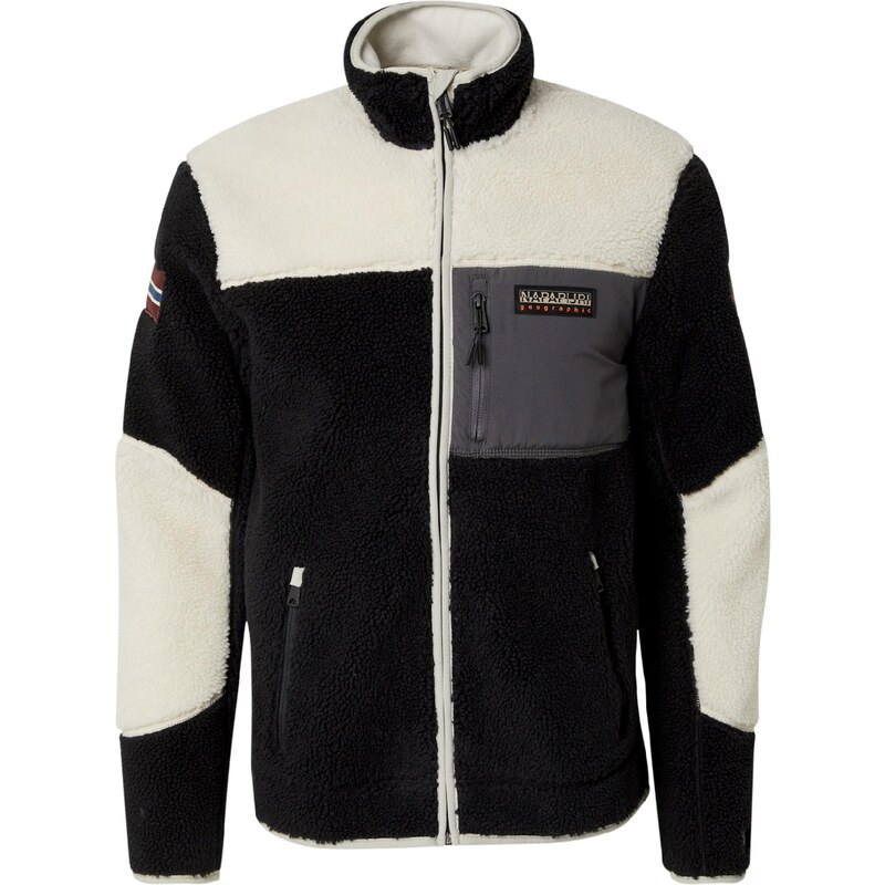 NAPAPIJRI Flisová bunda Yupik grafitová / čierna / biela 65465615